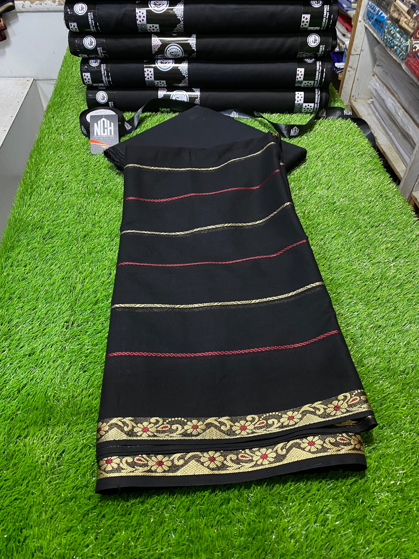 Multi Doriya lawn shawl with plain suit