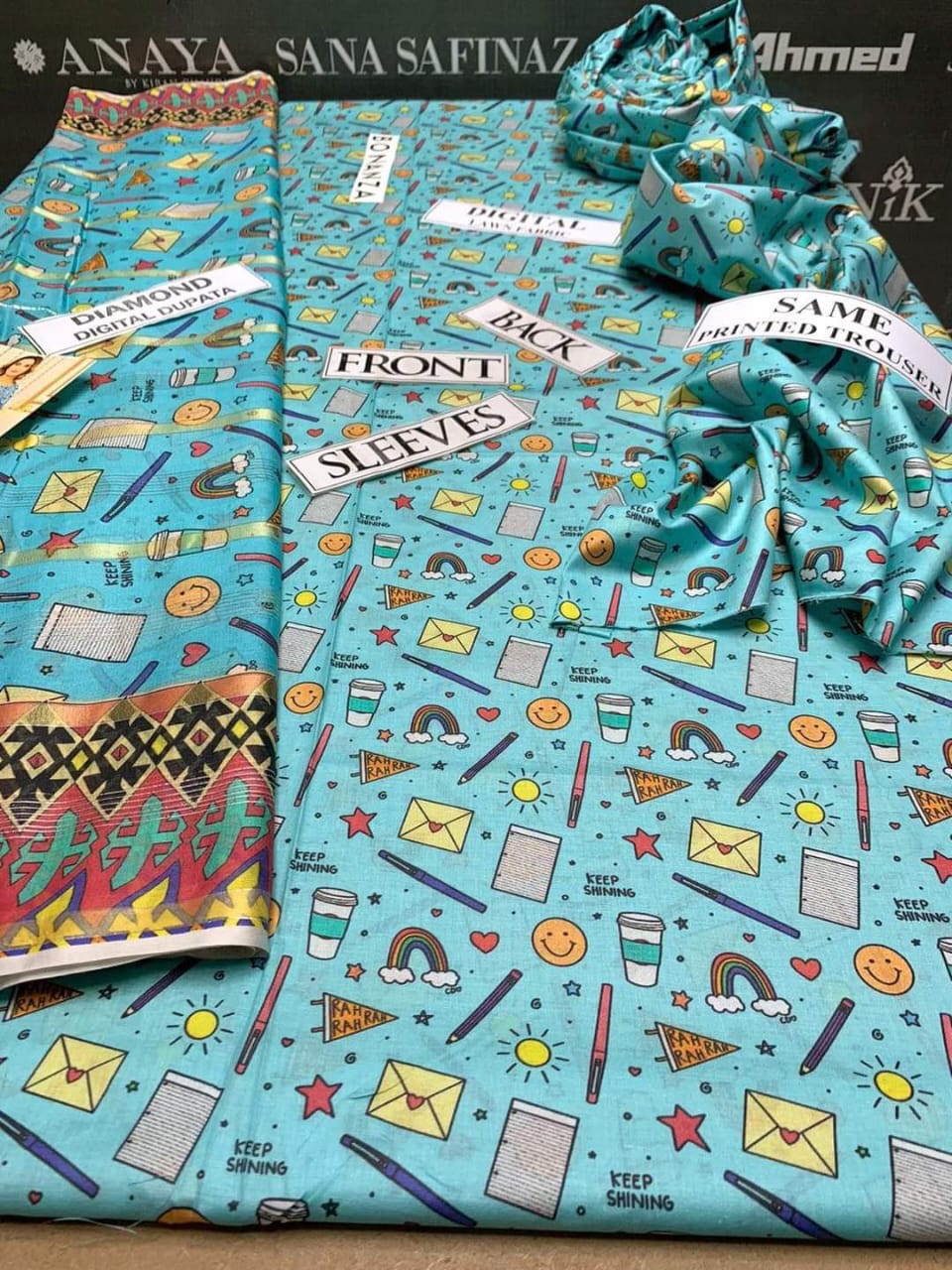 BONANZA ALLOVER PRINTED 3 PIECE WITH DIAMOND DUBBATA
