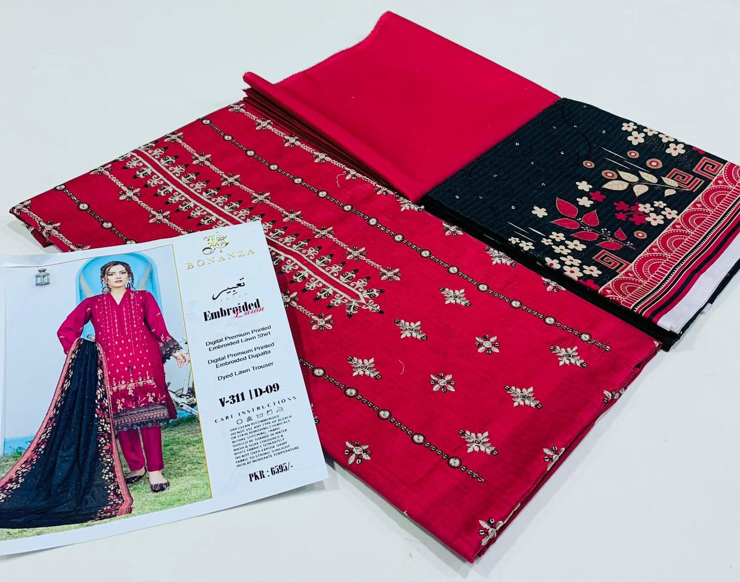 Bonanza Lawn EMB (3 Piece) | TABEER