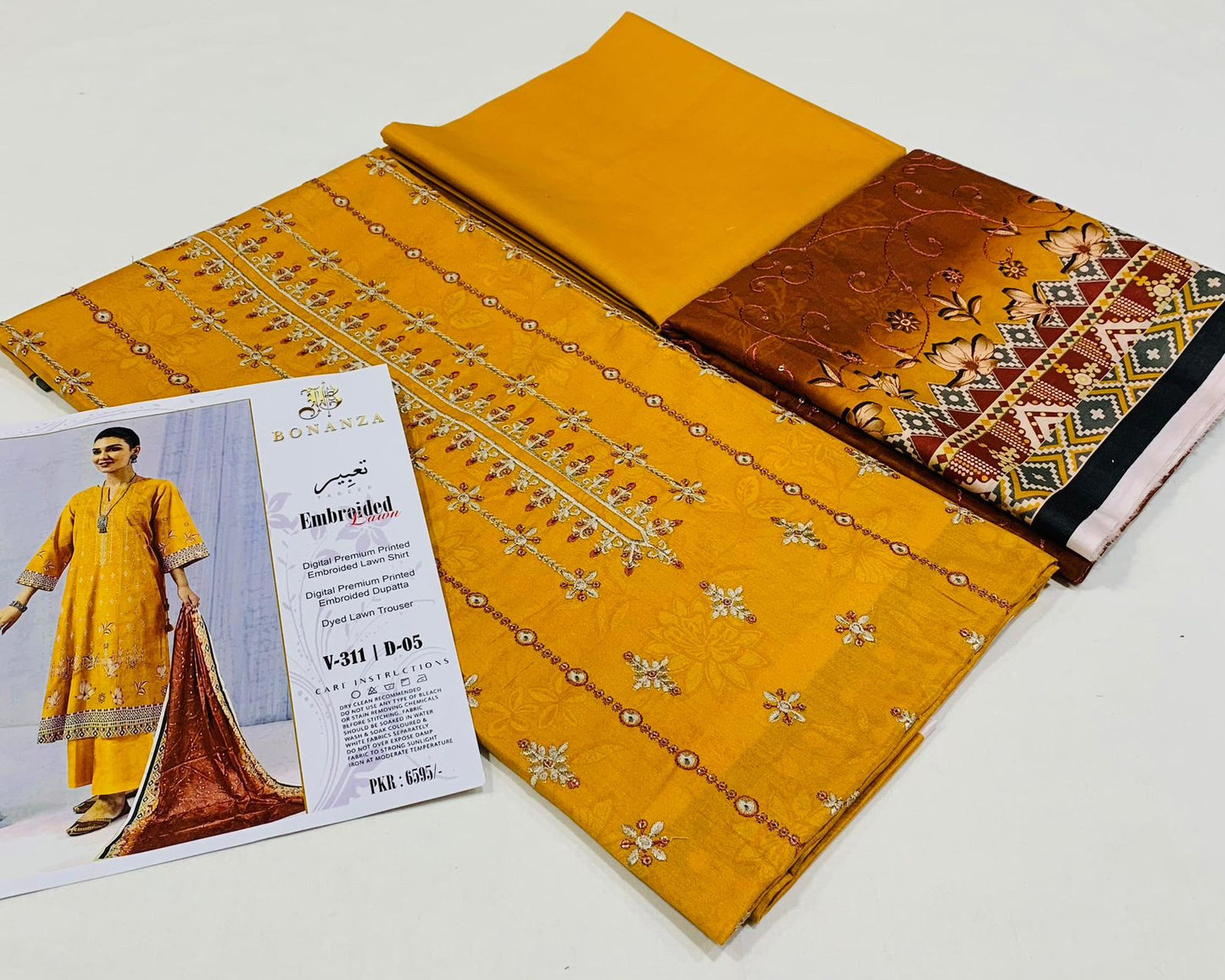 Bonanza Lawn EMB (3 Piece) | TABEER