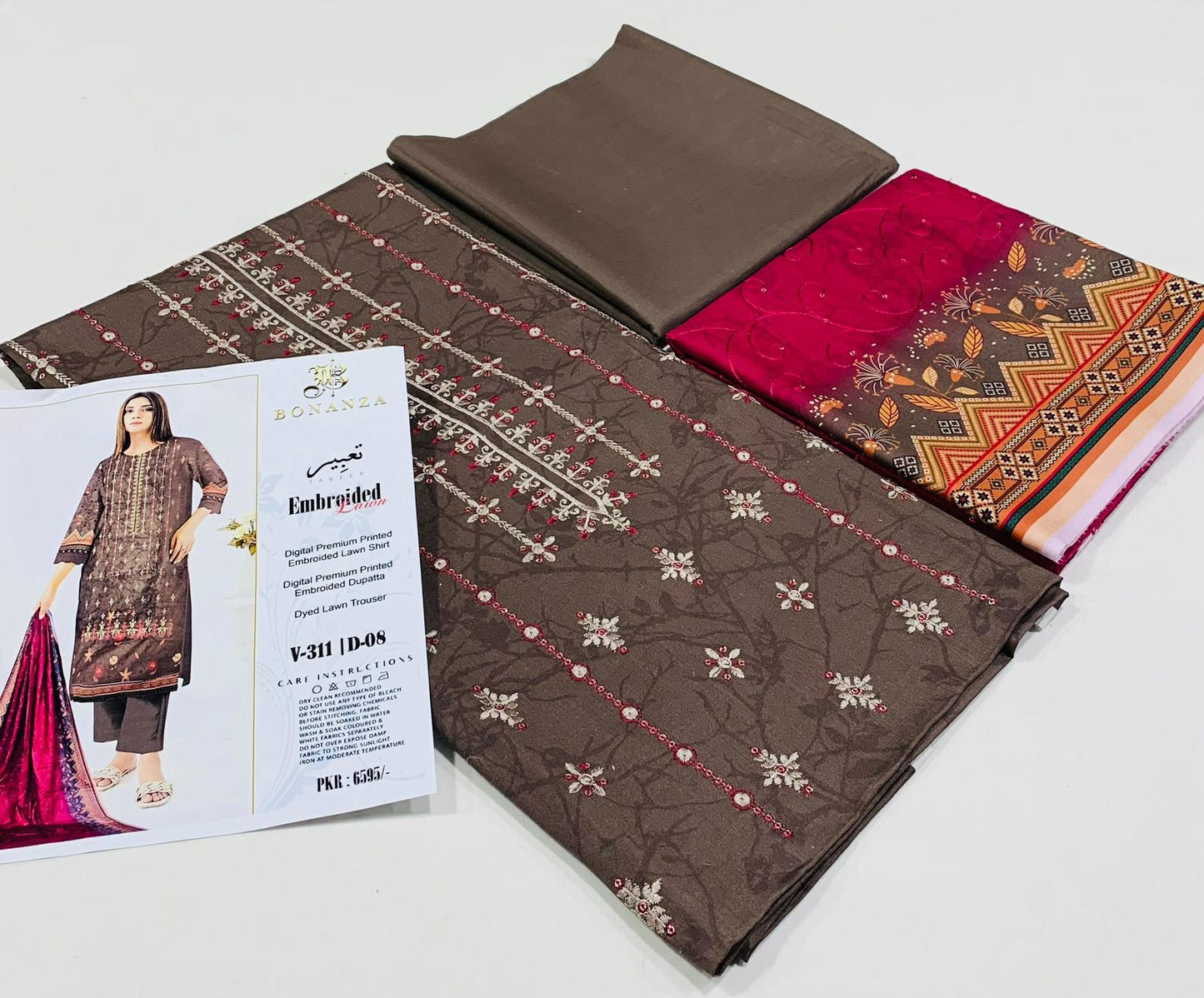 Bonanza Lawn EMB (3 Piece) | TABEER
