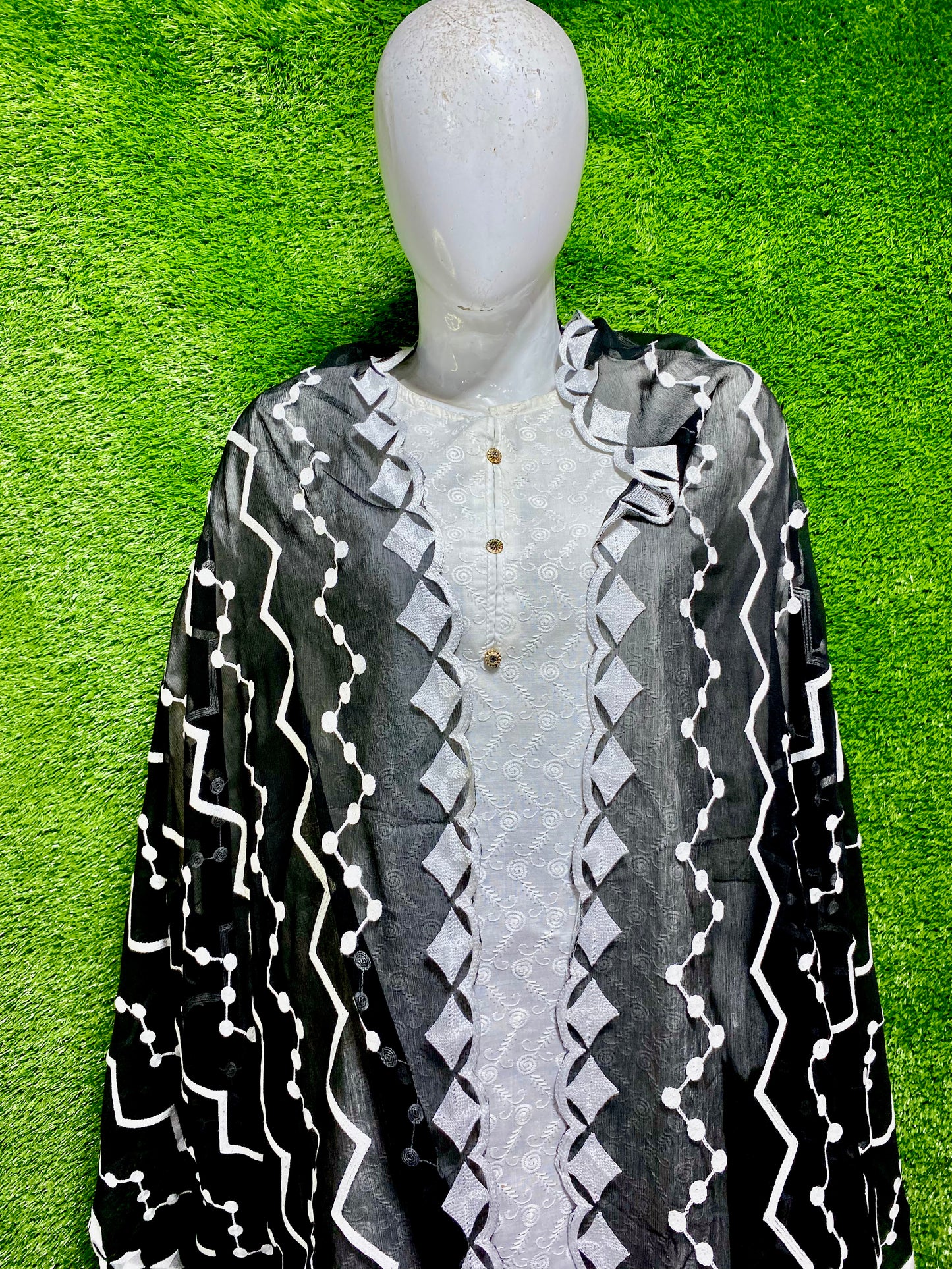 Embroidered Chiffon dupatta (D_4)