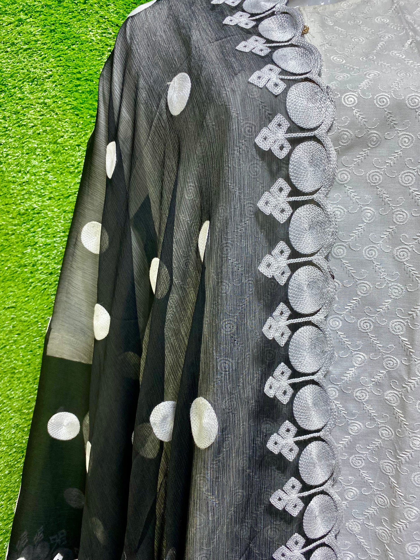 Embroidered Chiffon dupatta (D_2)