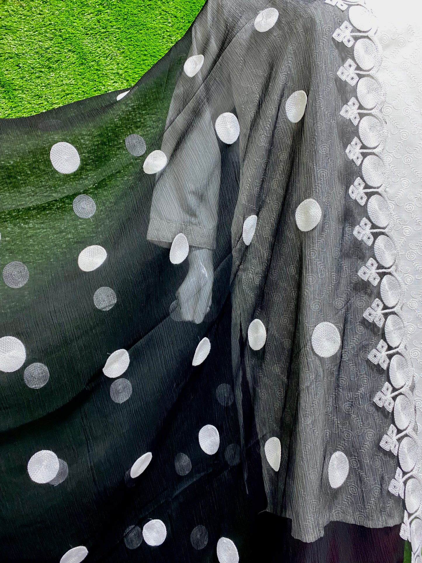 Embroidered Chiffon dupatta (D_2)