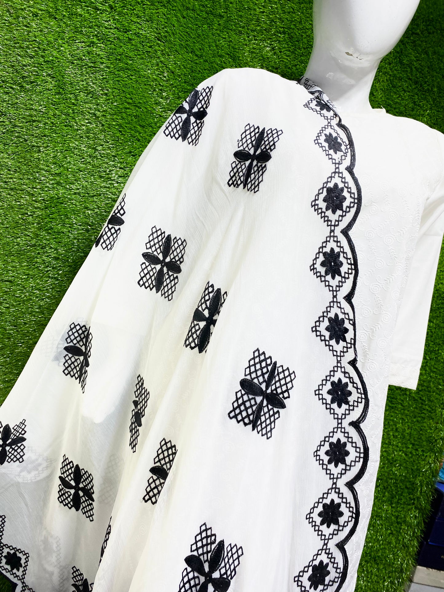 Embroidered Chiffon dupatta (D_3)
