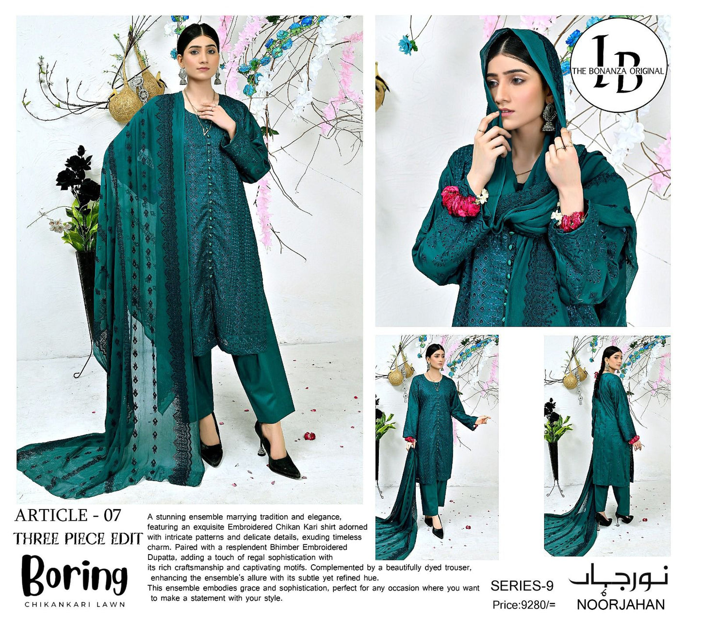 Bonanza Lawn (3 Piece) | Noor Jahan