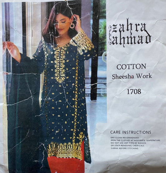 ZAHRA AHMAD . FULL EMBROIDERED 3 PIECE