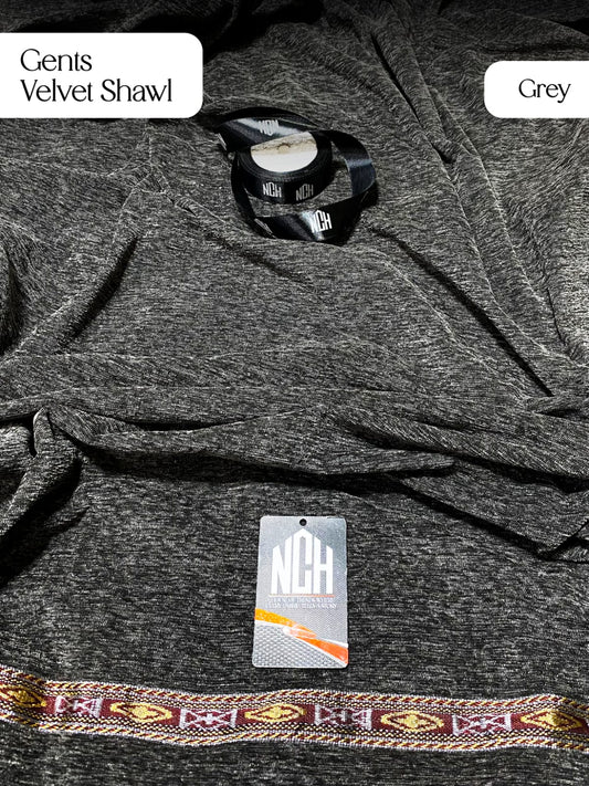 Grey (Gents Velvet Shawl)