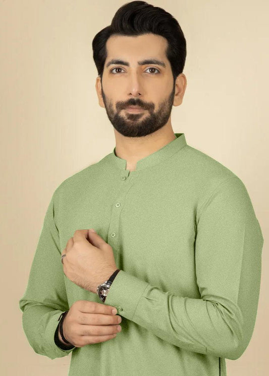 APPLE GREEN SHADE |  WOOL UNSTITCHED MEN SUIT