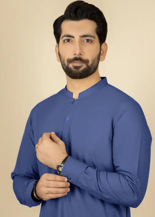 ( NAVY BLUE SHADE)Winter Unstitched Men's Suit