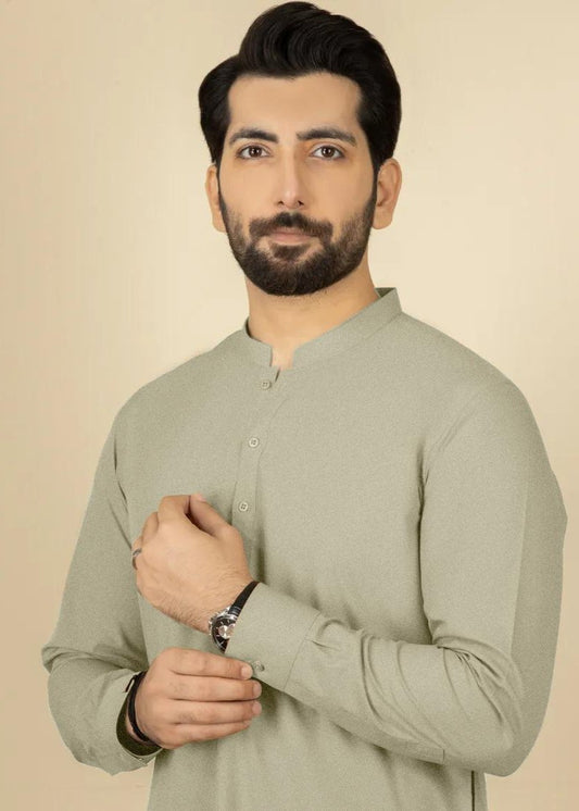 BIEGE SHADE | WOOL UNSTITCHED MEN SUIT