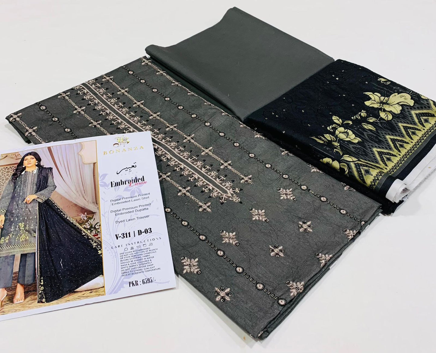 Bonanza Lawn EMB (3 Piece) | TABEER